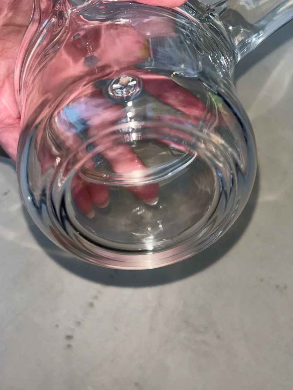 Set of Two Crate and Barrel Clear Glass small pots with Lids